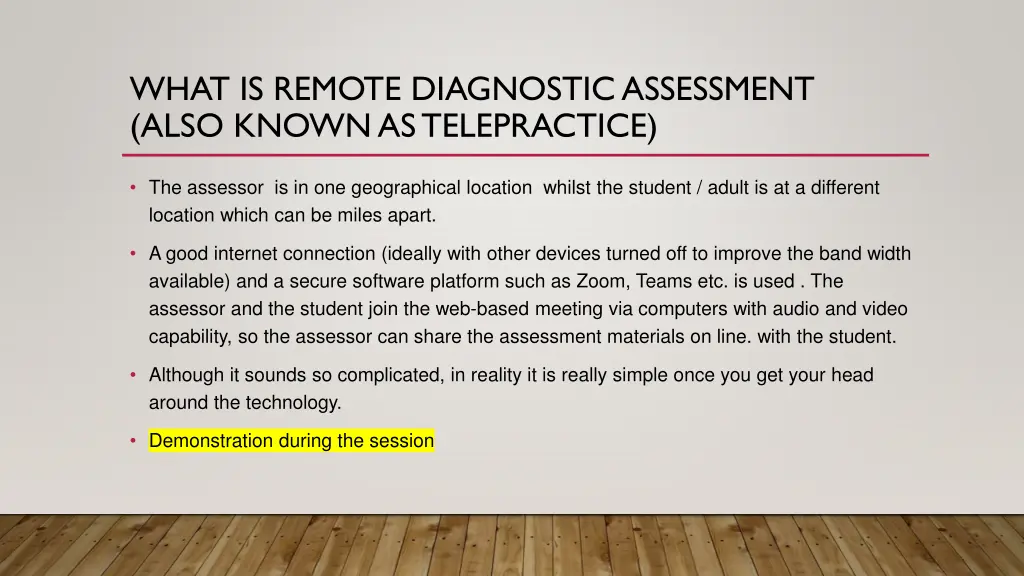 what is remote diagnostic assessment also known