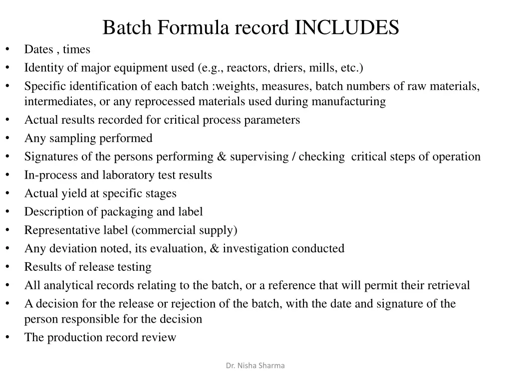 batch formula record includes