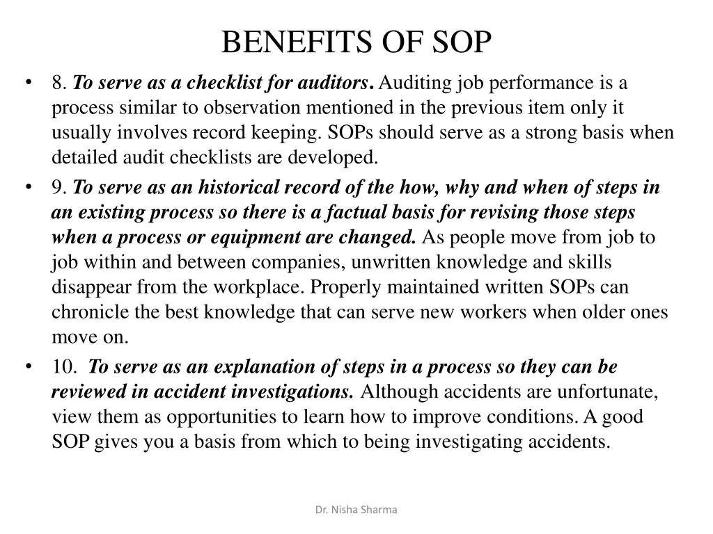 benefits of sop 2