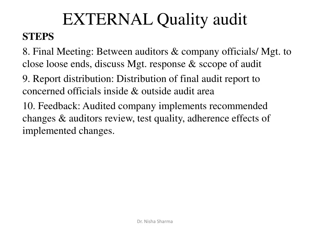 external quality audit 1