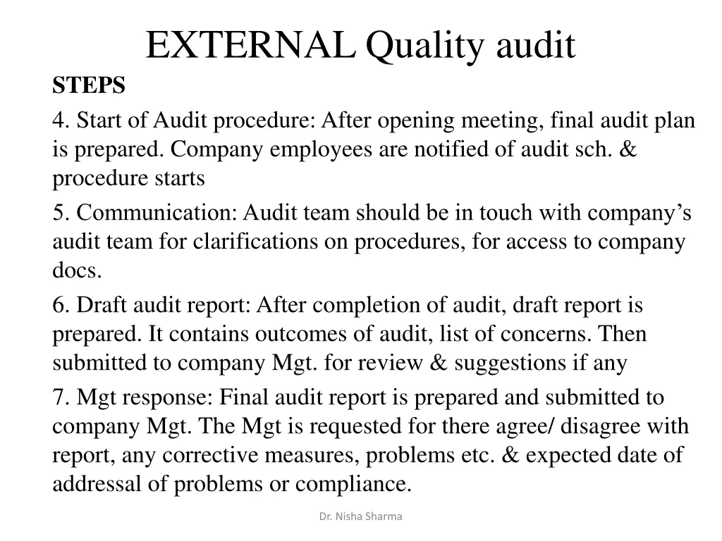 external quality audit