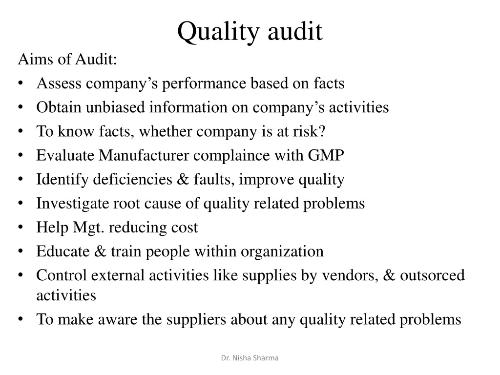 quality audit 1