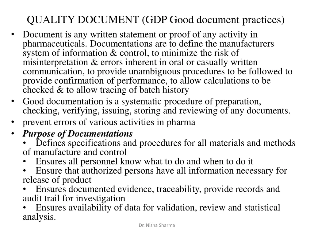 quality document gdp good document practices