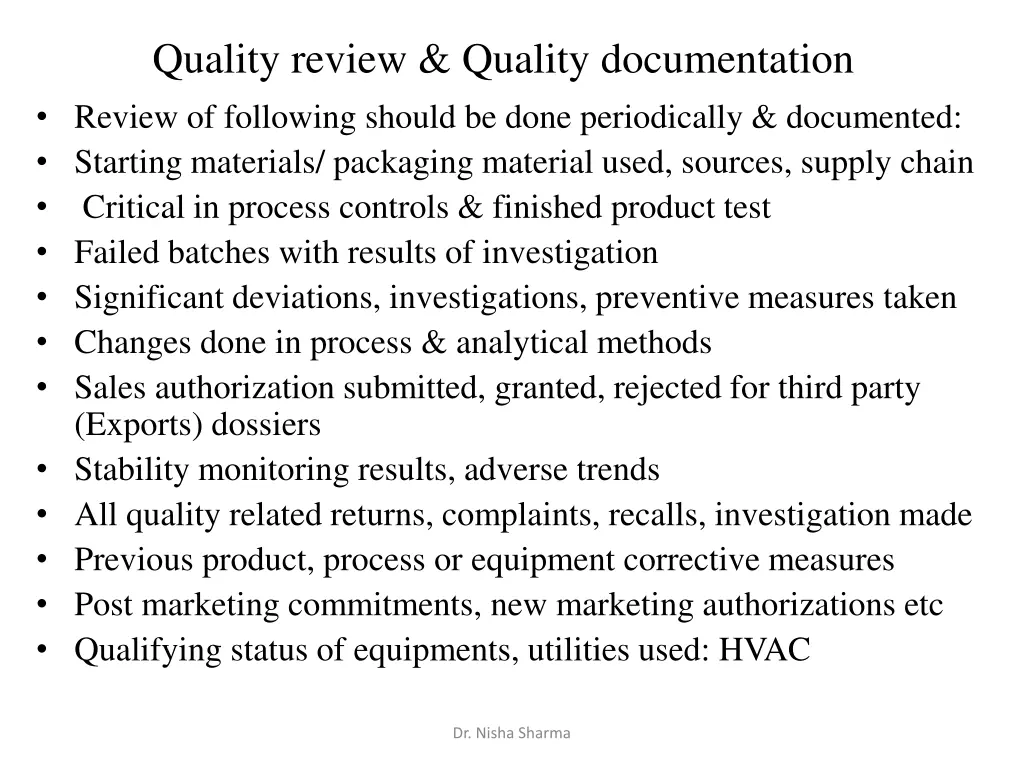 quality review quality documentation review