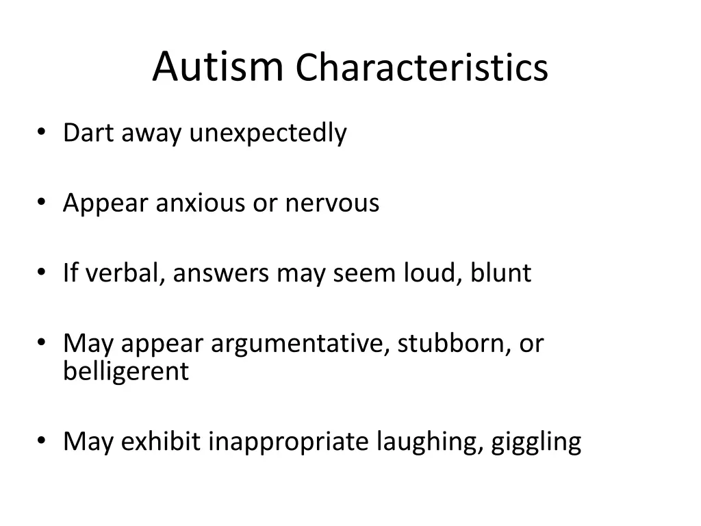 autism characteristics 1