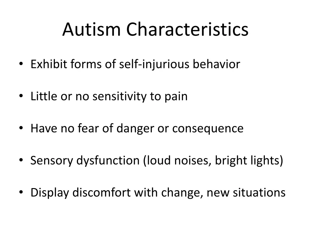 autism characteristics 2