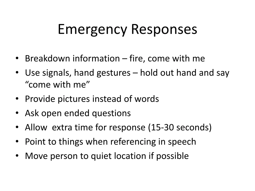 emergency responses