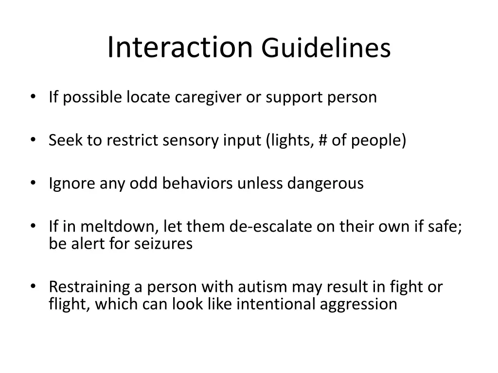 interaction guidelines