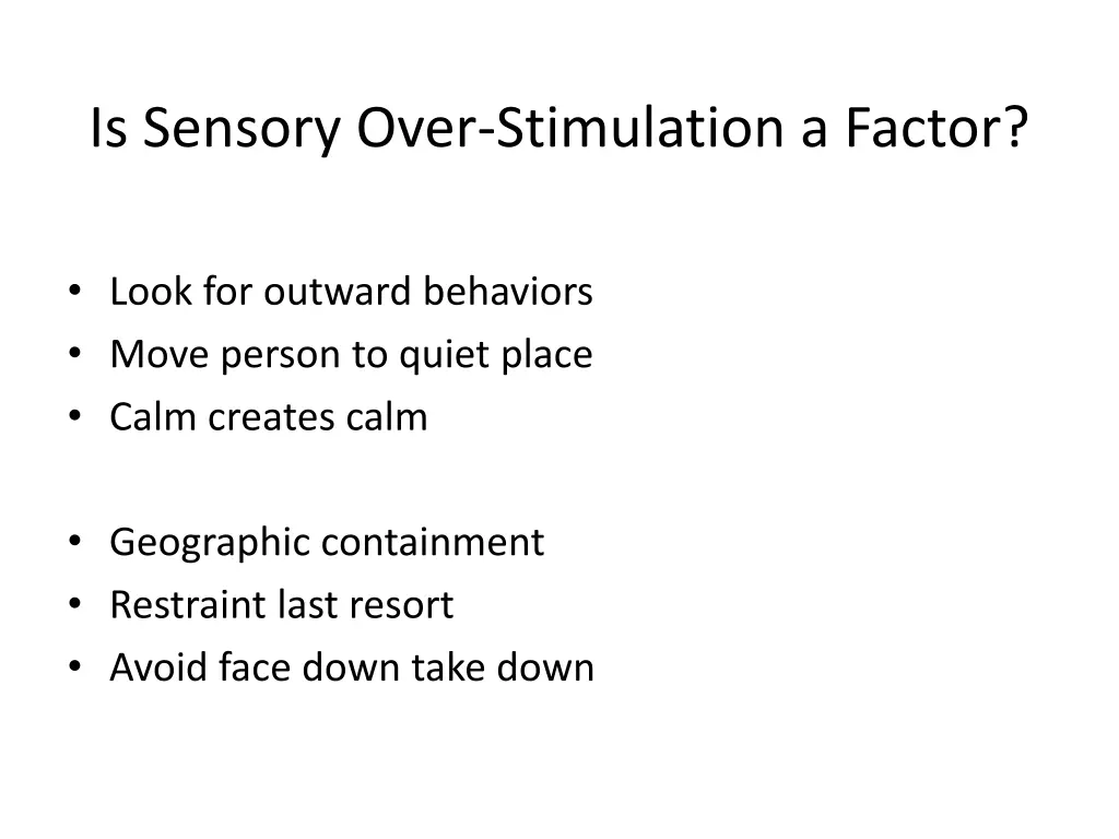 is sensory over stimulation a factor