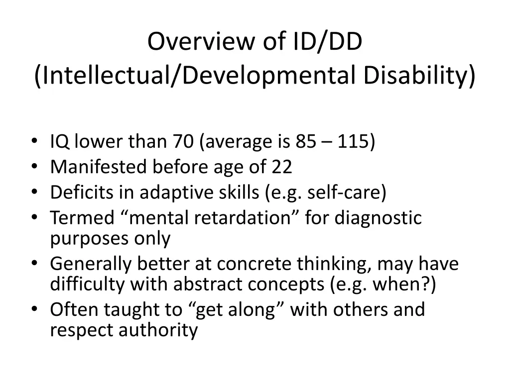 overview of id dd