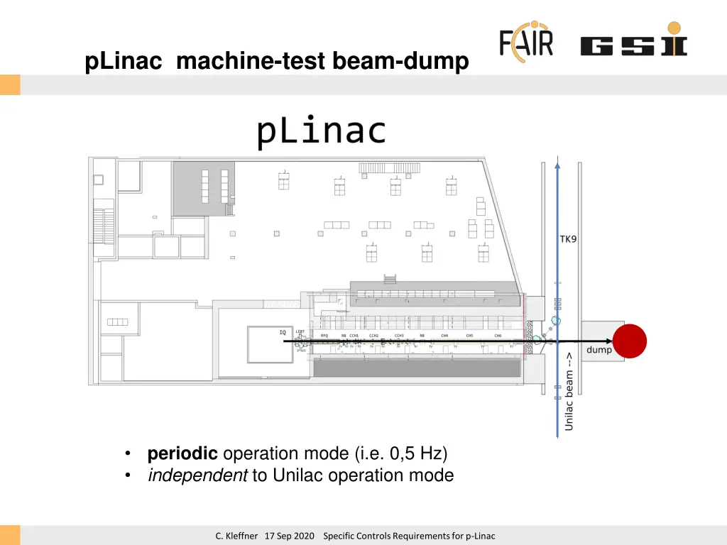 plinac machine test beam dump