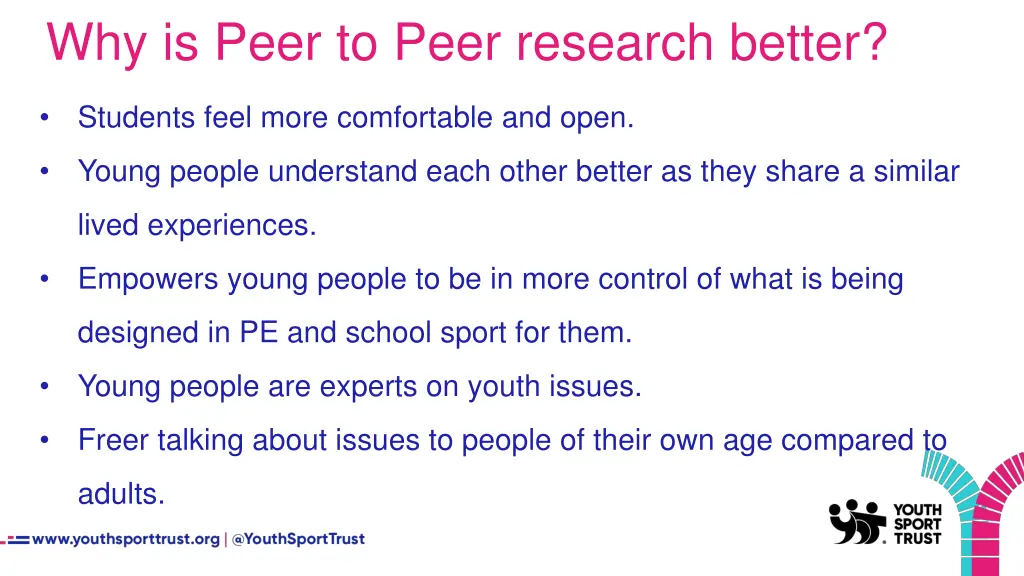 why is peer to peer research better