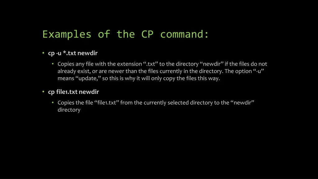 examples of the cp command