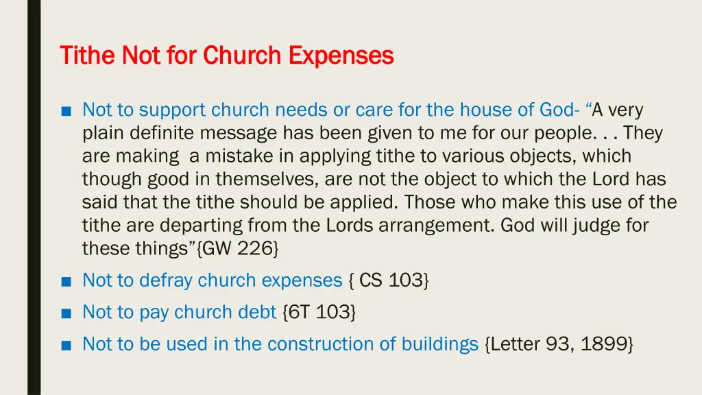 tithe not for church expenses tithe