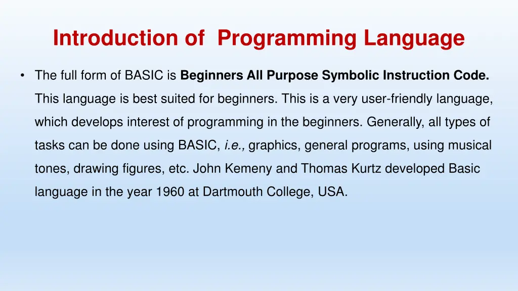 introduction of programming language 1