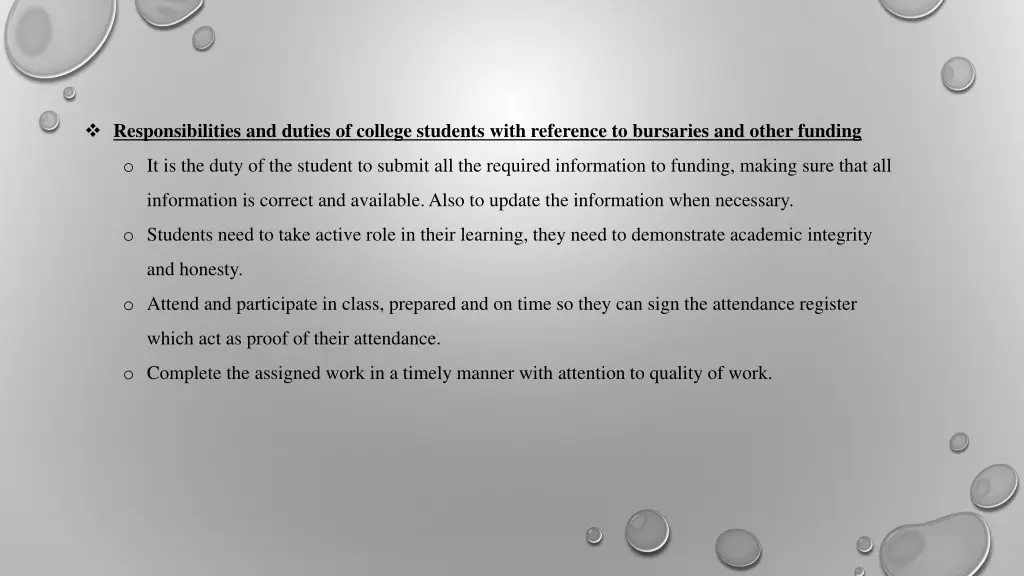 responsibilities and duties of college students