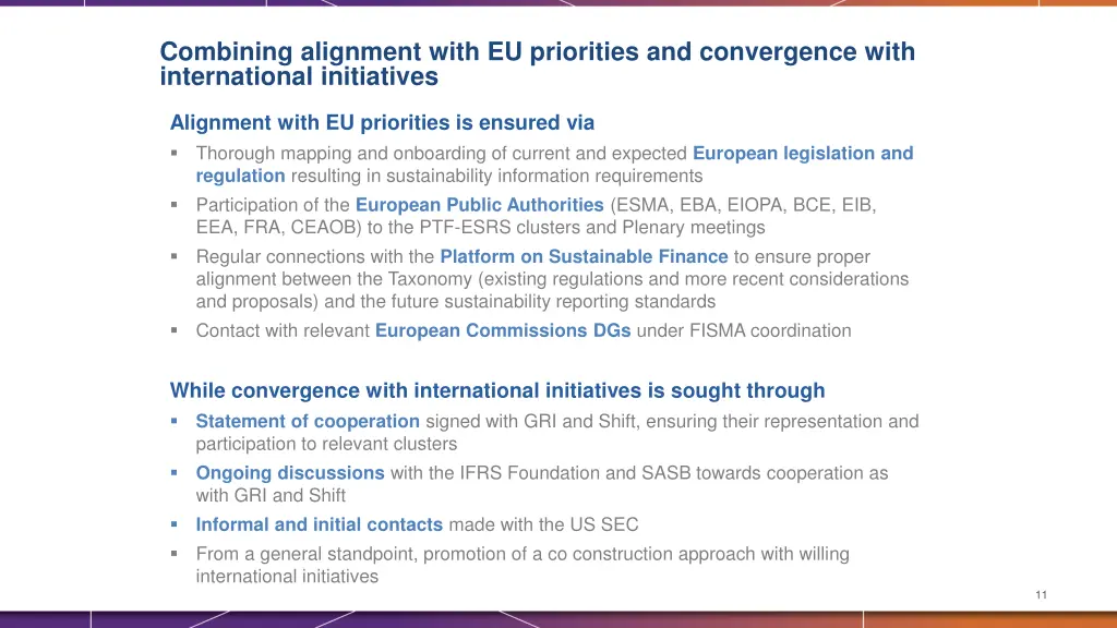 combining alignment with eu priorities