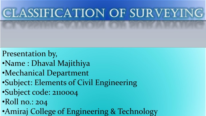 presentation by name dhaval majithiya mechanical