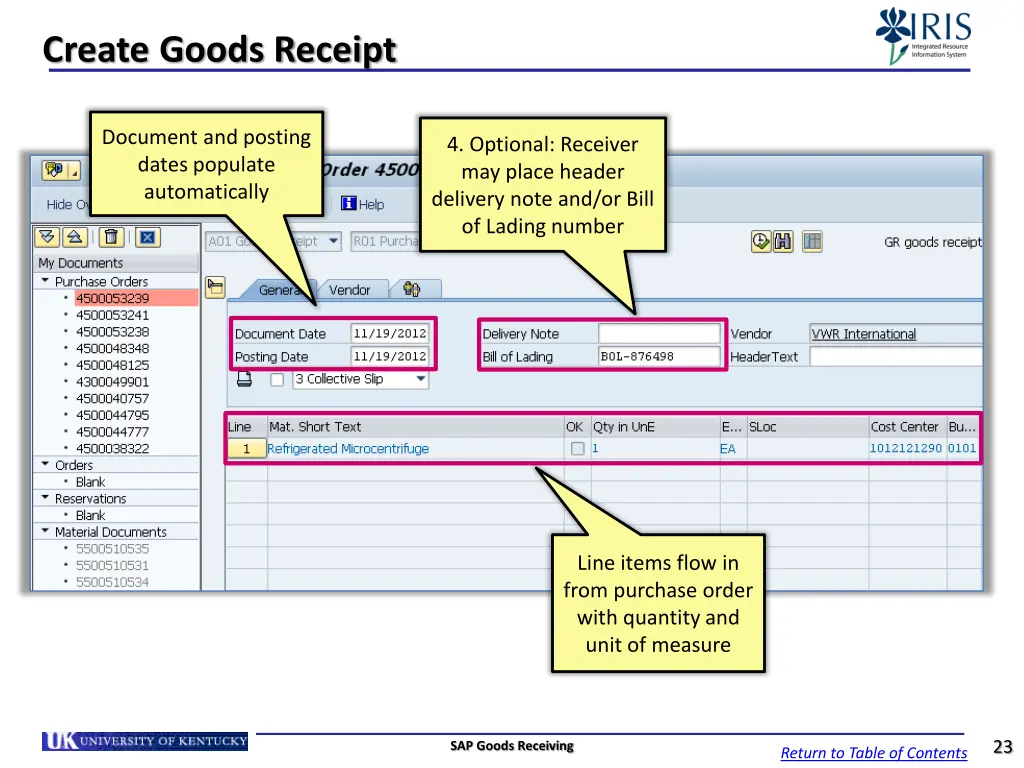 create goods receipt 1