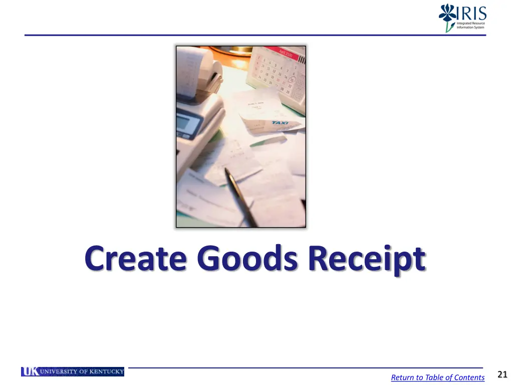 create goods receipt