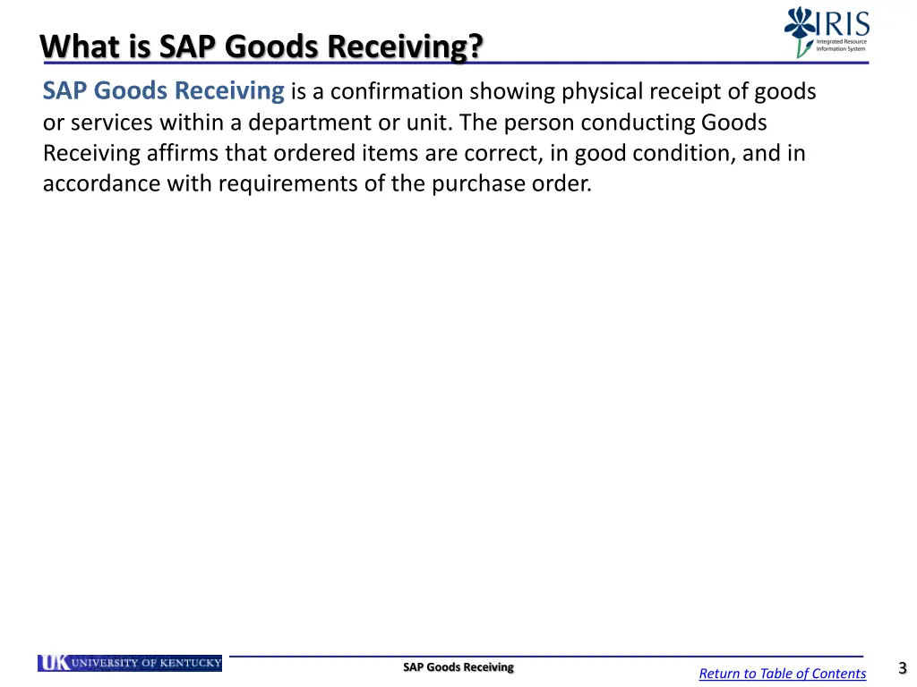 what is sap goods receiving sap goods receiving