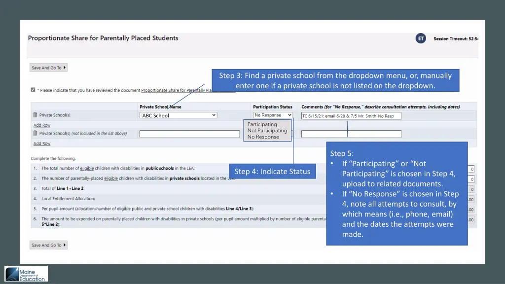 step 3 find a private school from the dropdown