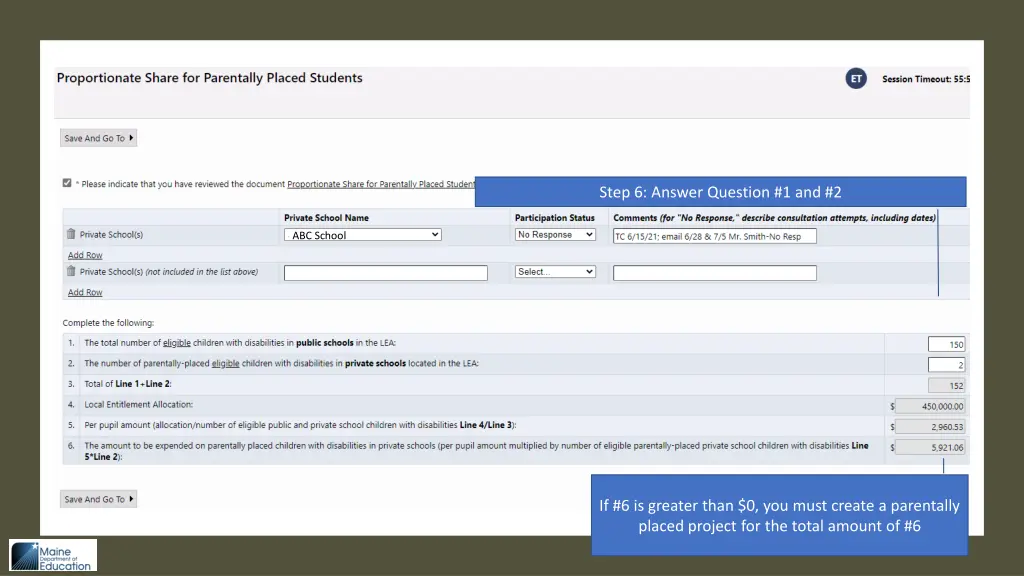 step 6 answer question 1 and 2