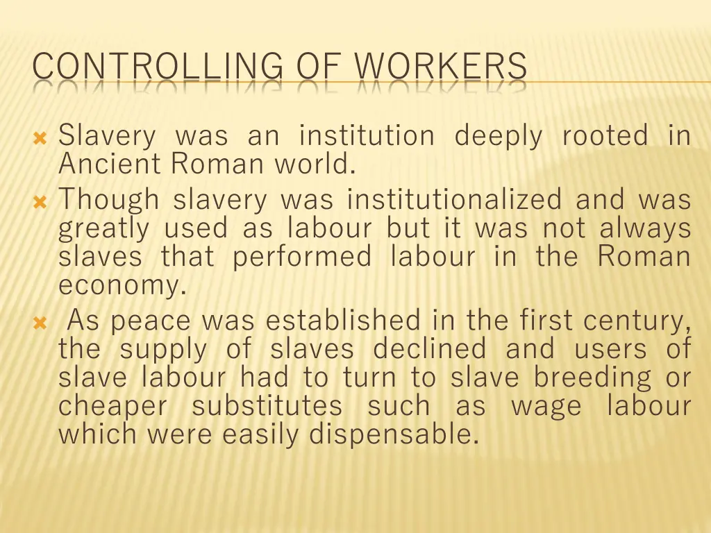 controlling of workers