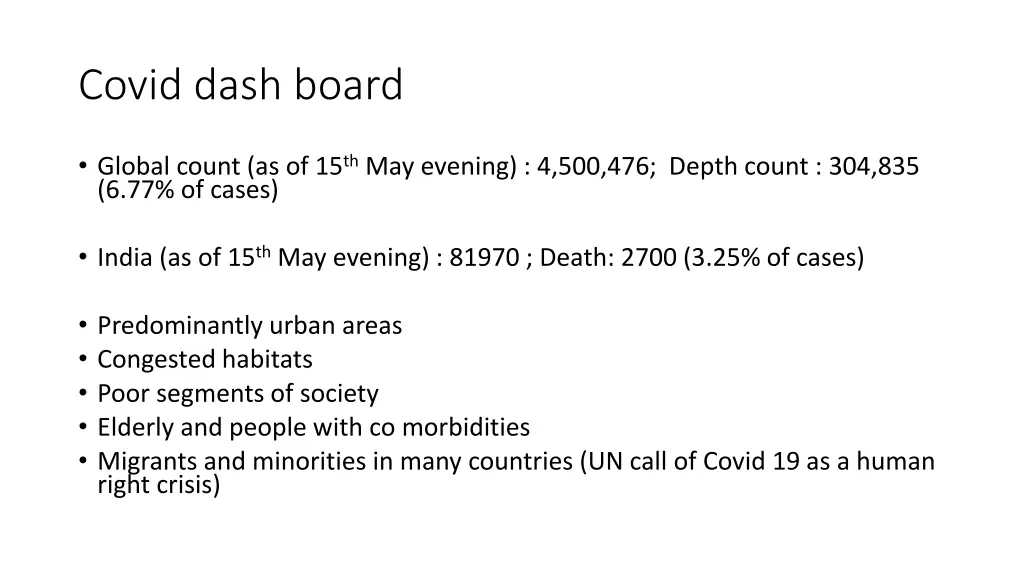 covid dash board