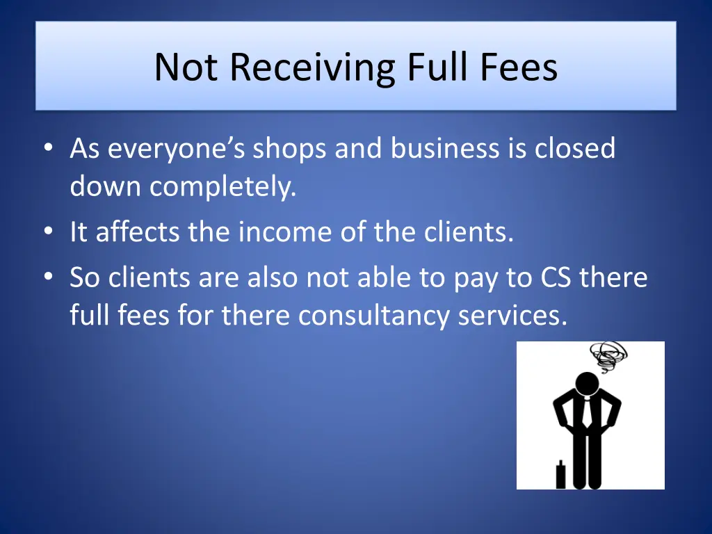 not receiving full fees