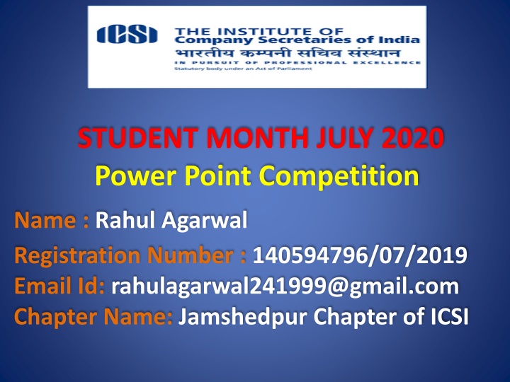 student month july 2020 power point competition