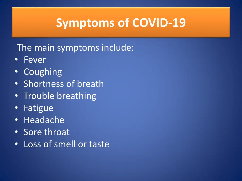 symptoms of covid 19