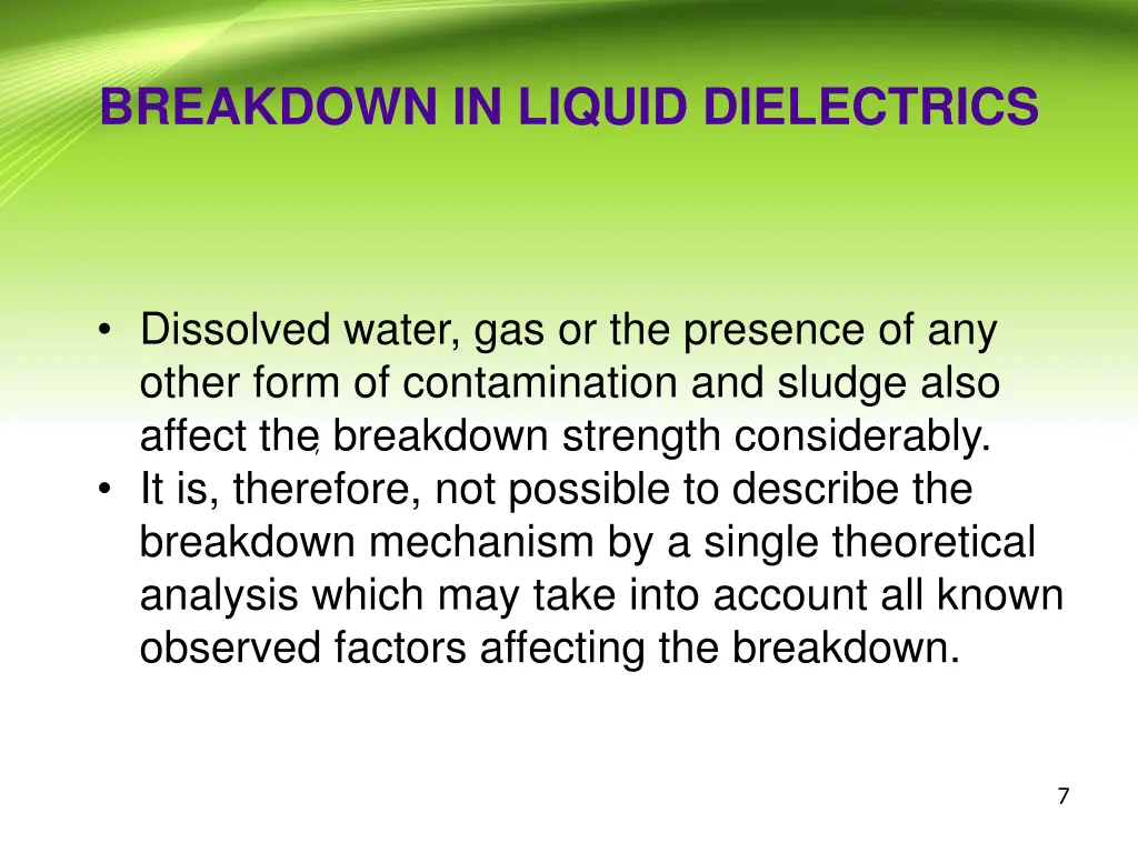 breakdown in liquid dielectrics 1