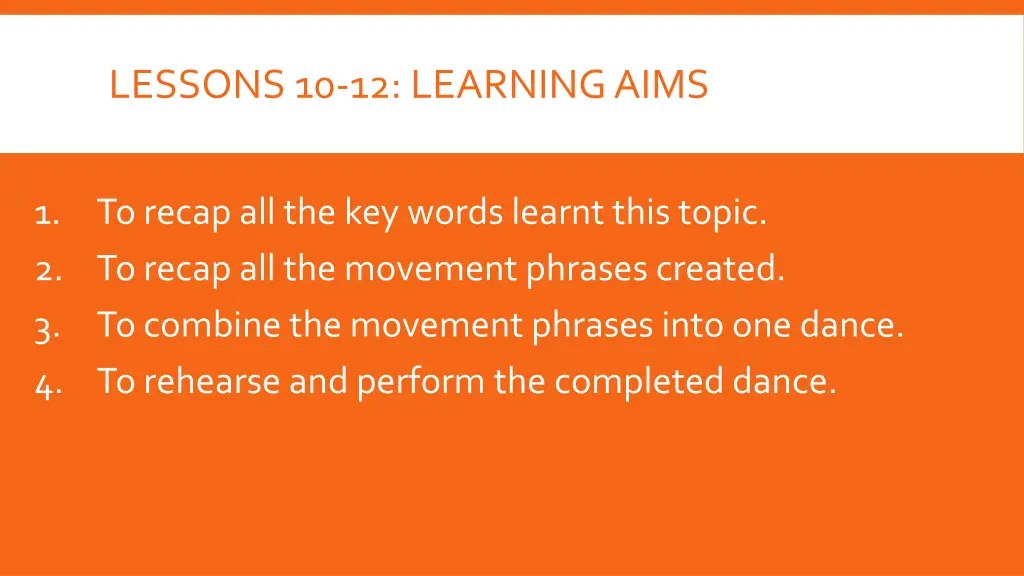 lessons 10 12 learning aims