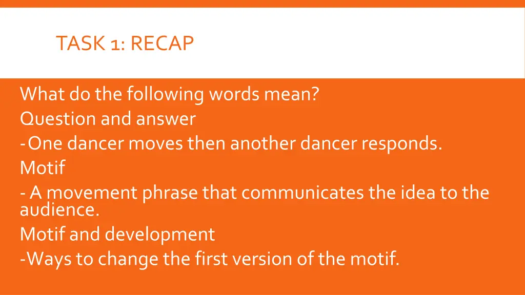 task 1 recap 1