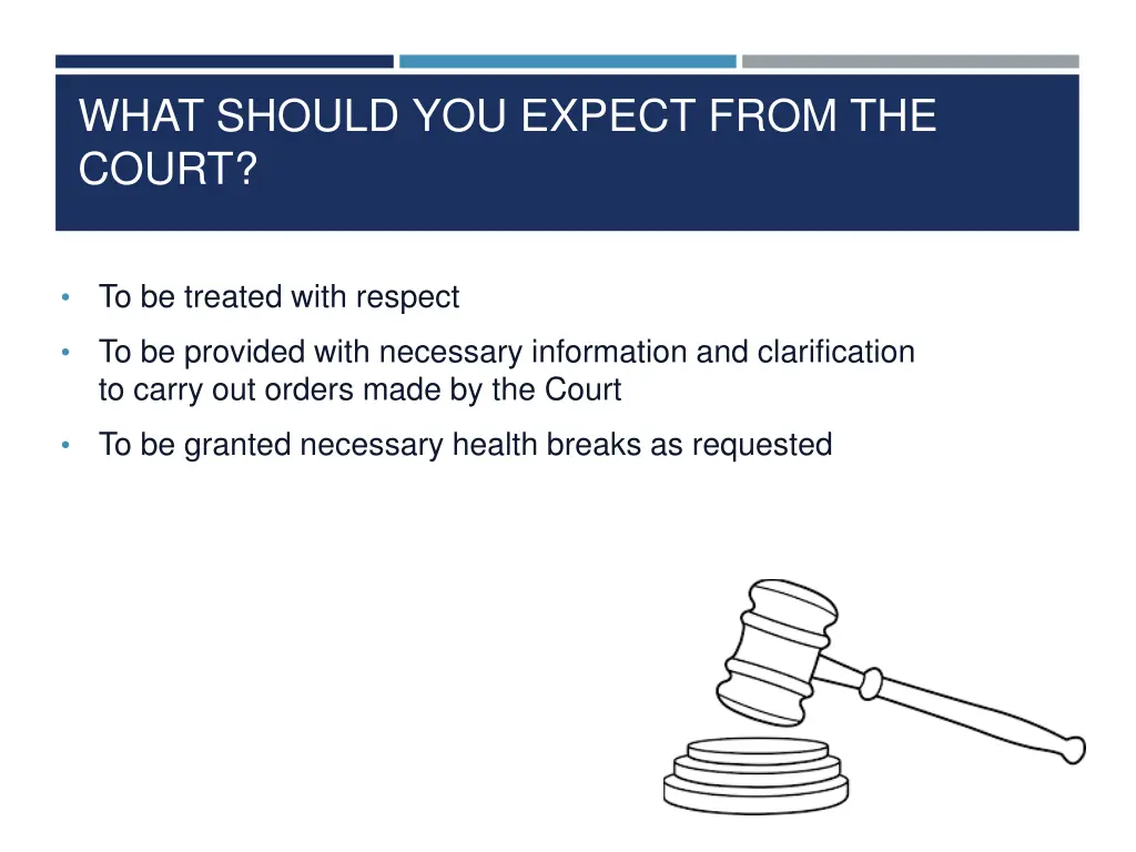 what should you expect from the court