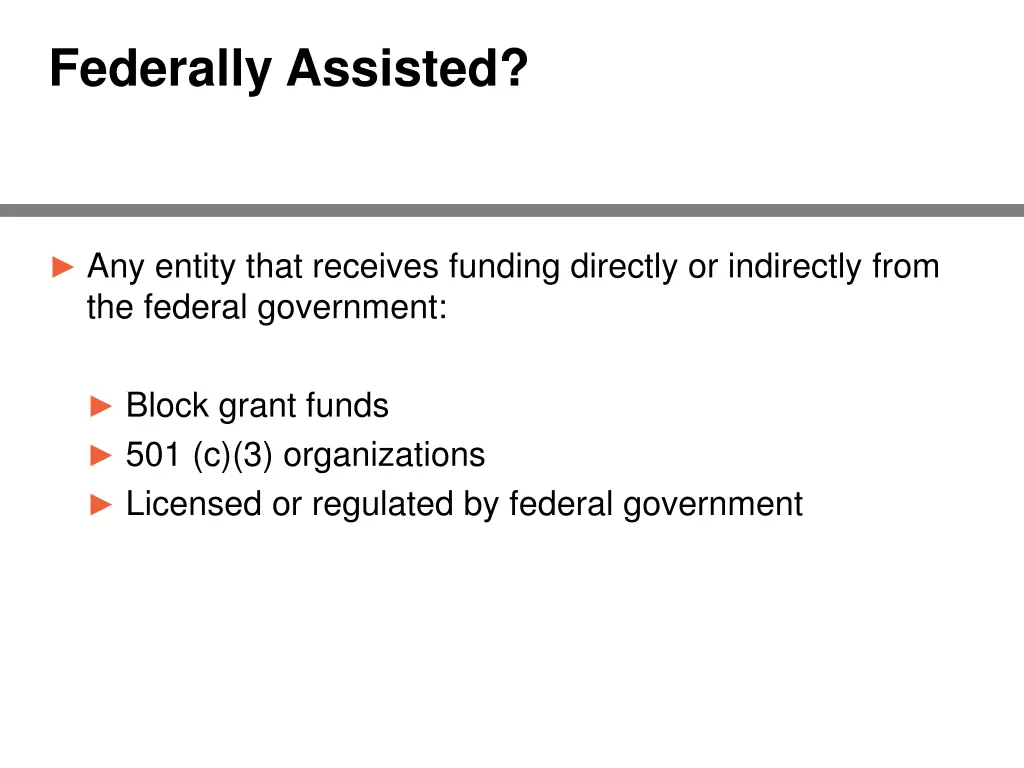 federally assisted