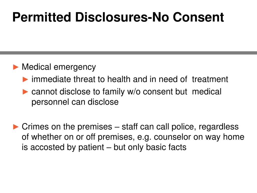 permitted disclosures no consent