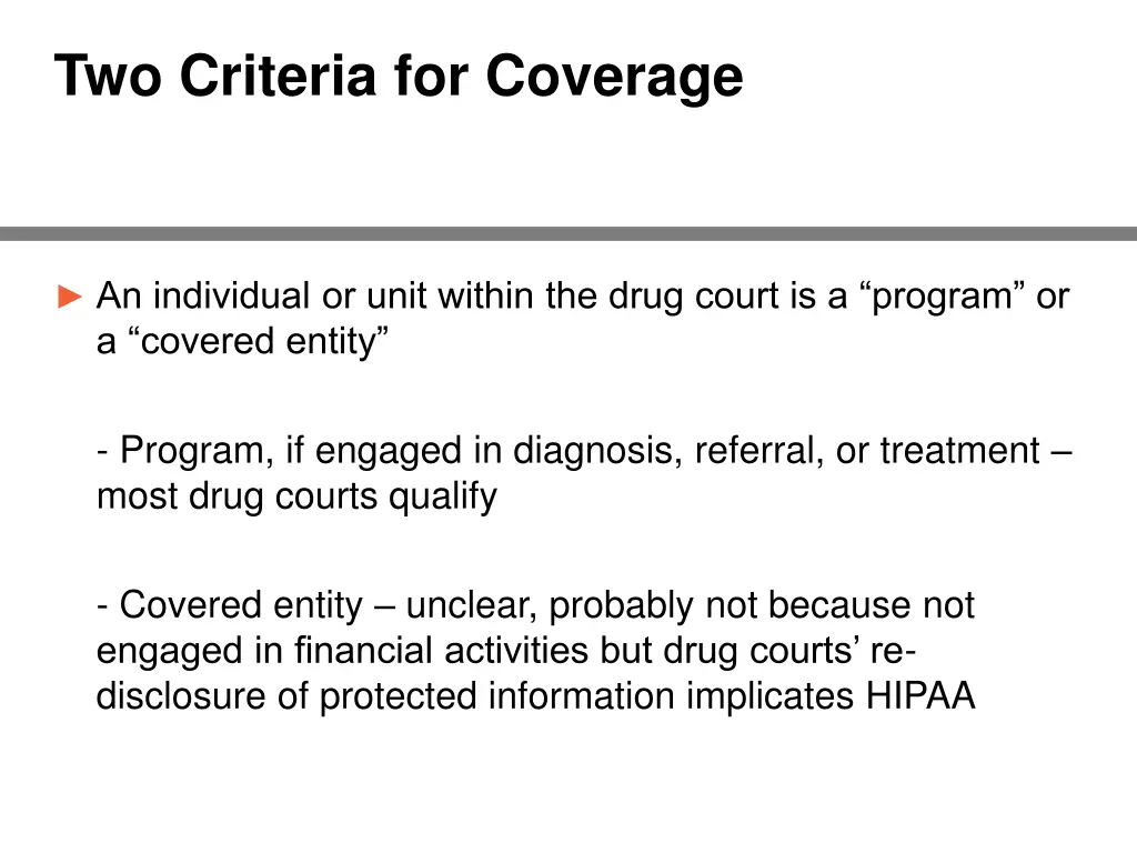 two criteria for coverage