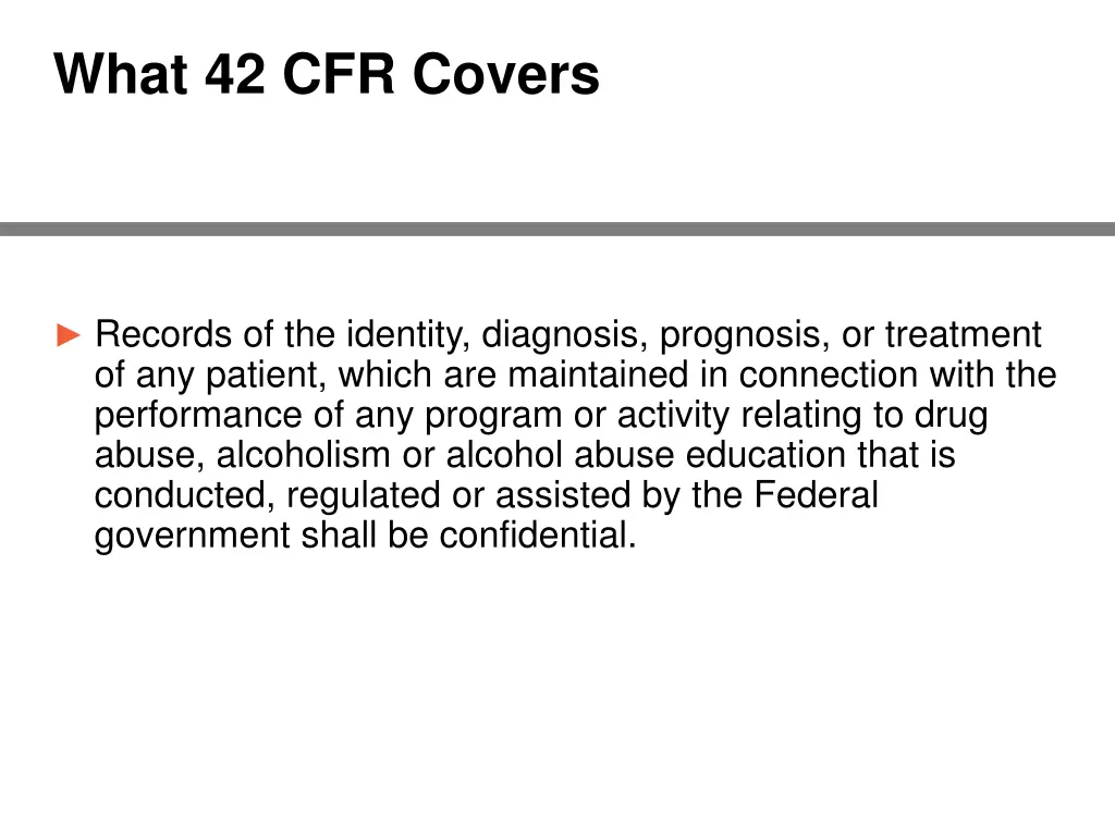 what 42 cfr covers