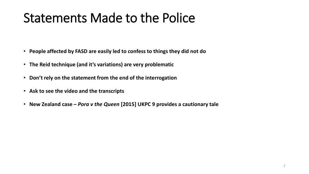 statements made to the police statements made