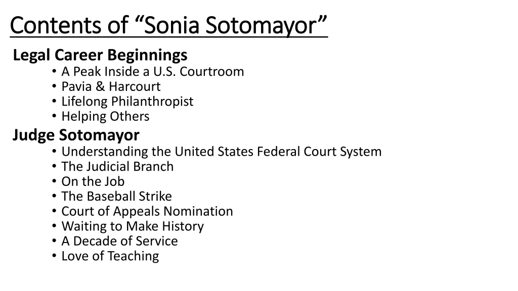 contents of sonia sotomayor contents of sonia 1