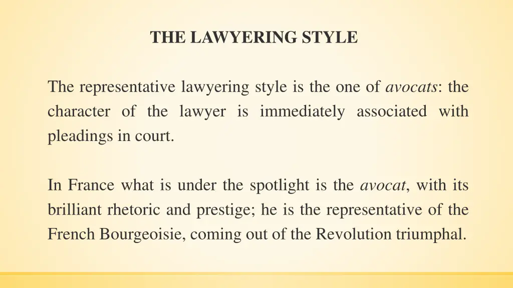 the lawyering style