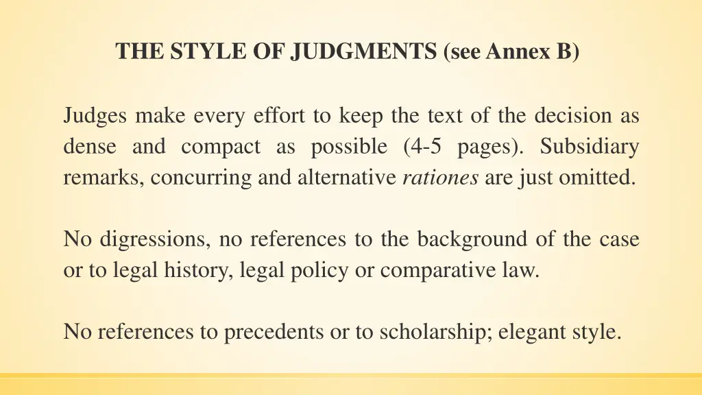 the style of judgments seeannex b 2