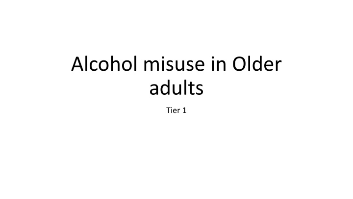 alcohol misuse in older adults