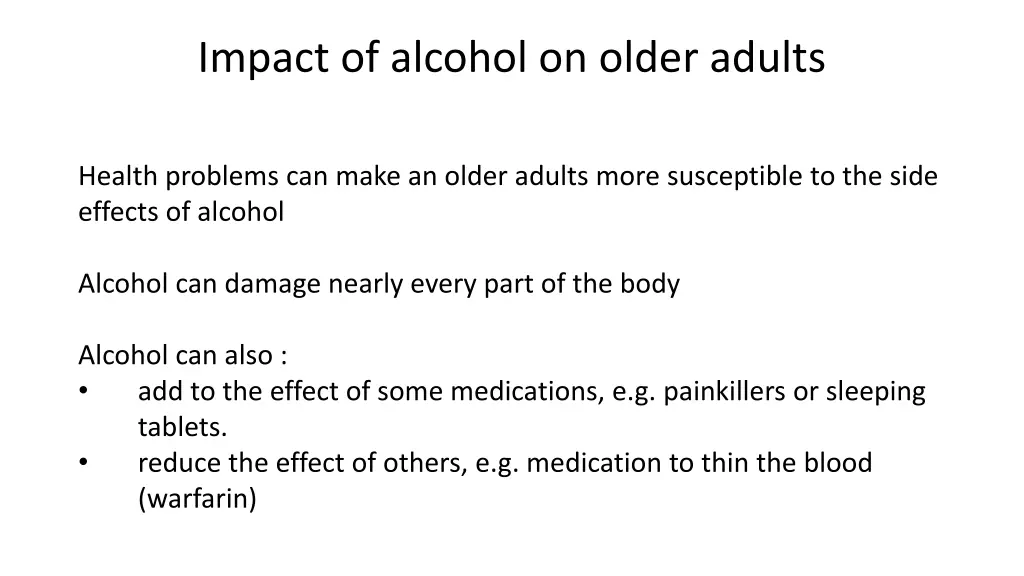 impact of alcohol on older adults