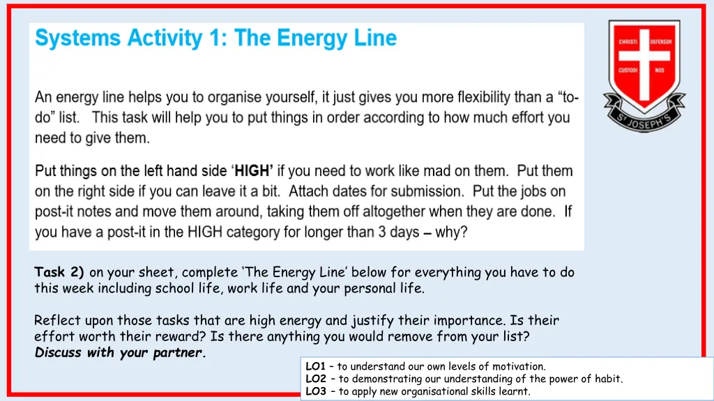 task 2 on your sheet complete the energy line