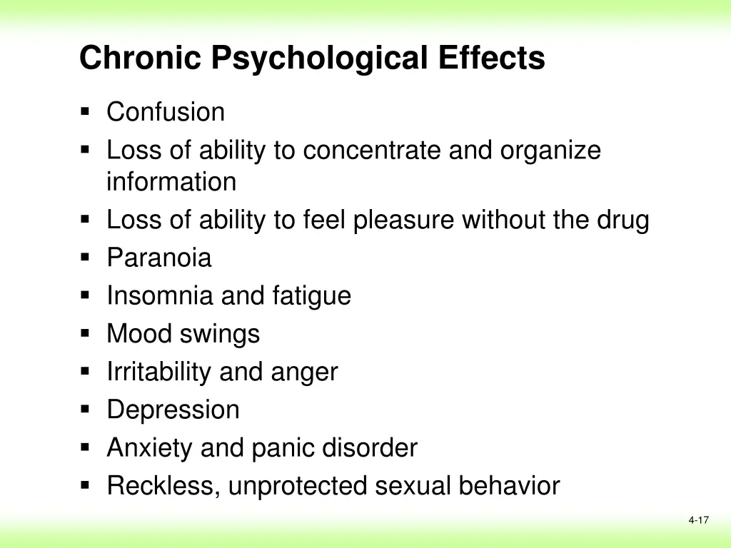 chronic psychological effects