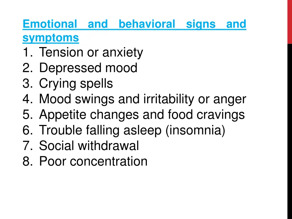 emotional symptoms 1 tension or anxiety