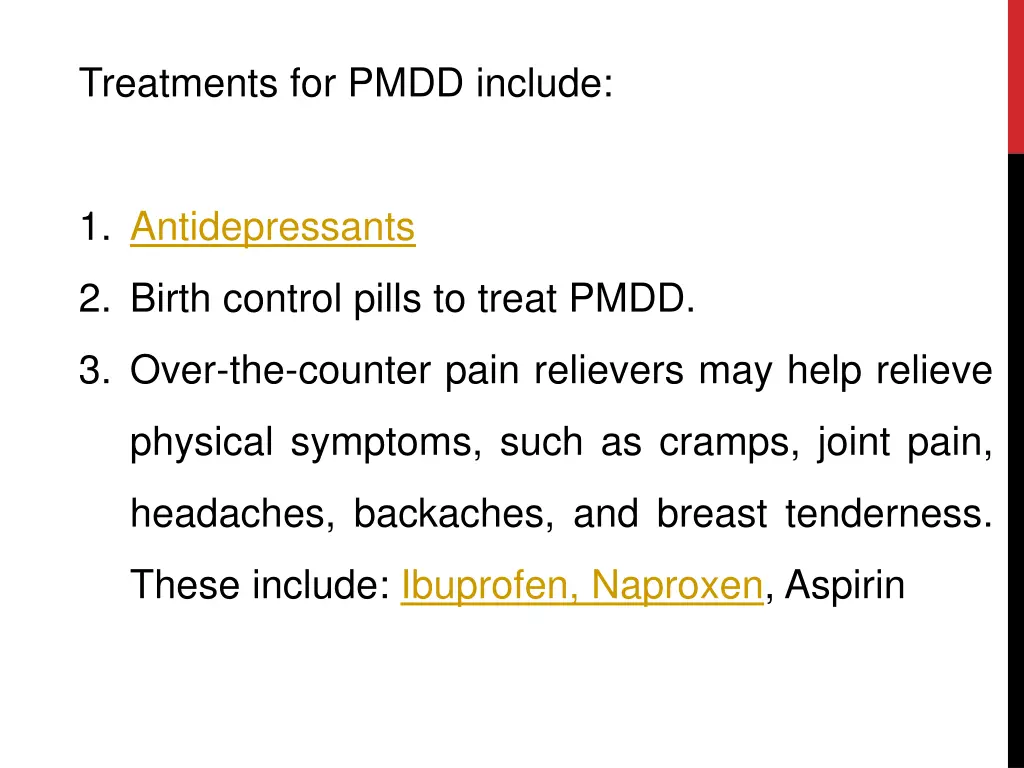 treatments for pmdd include